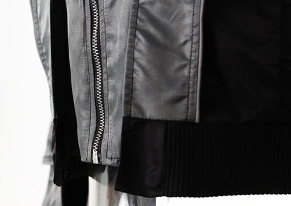 DEAT Fashion Women's Jackets Hooded Zipper Short Contrast Color Drawstring Deconstruction Coat Autumn 2025 New Tide 7AB4742