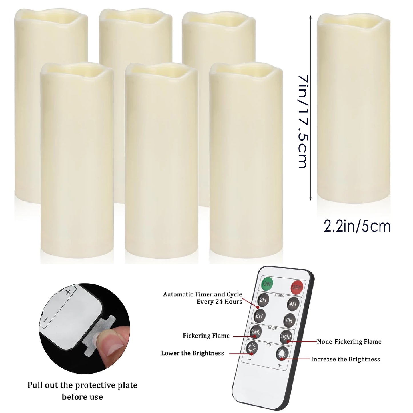 6-240Pcs LED Pillar Candles Flameless Battery Operated Candles Wedding Flickering Candle for Concert/Home Decor/Party Supplies
