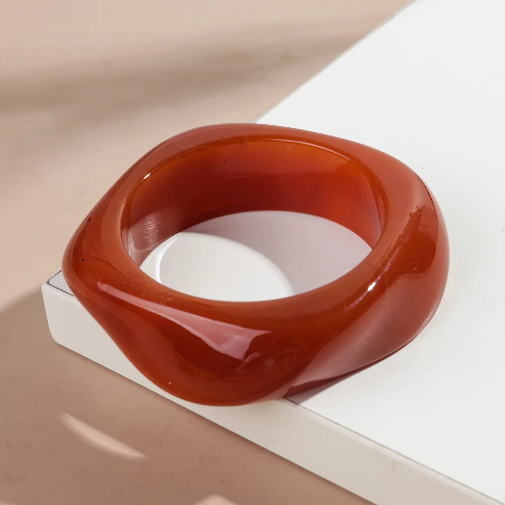 Vintage Acrylic Big Geometric irregular Bangles for Women Trendy Resin Wide Cuff Bangles Bracelets 2025 Fashion Jewelry