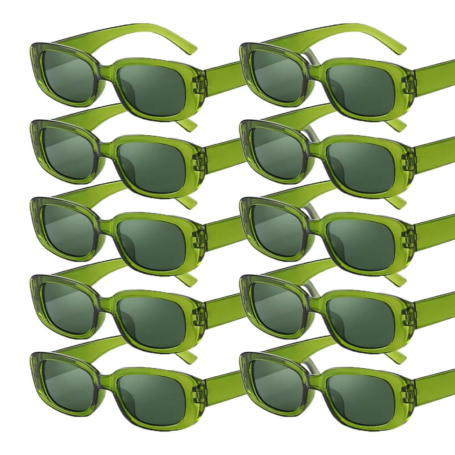 10-80Pcs Retro Rectangle Frame Sunglasses Hen Party Sunglasses Y2K Fashion Sunglasses for Woman Man Party Birthday Photograph