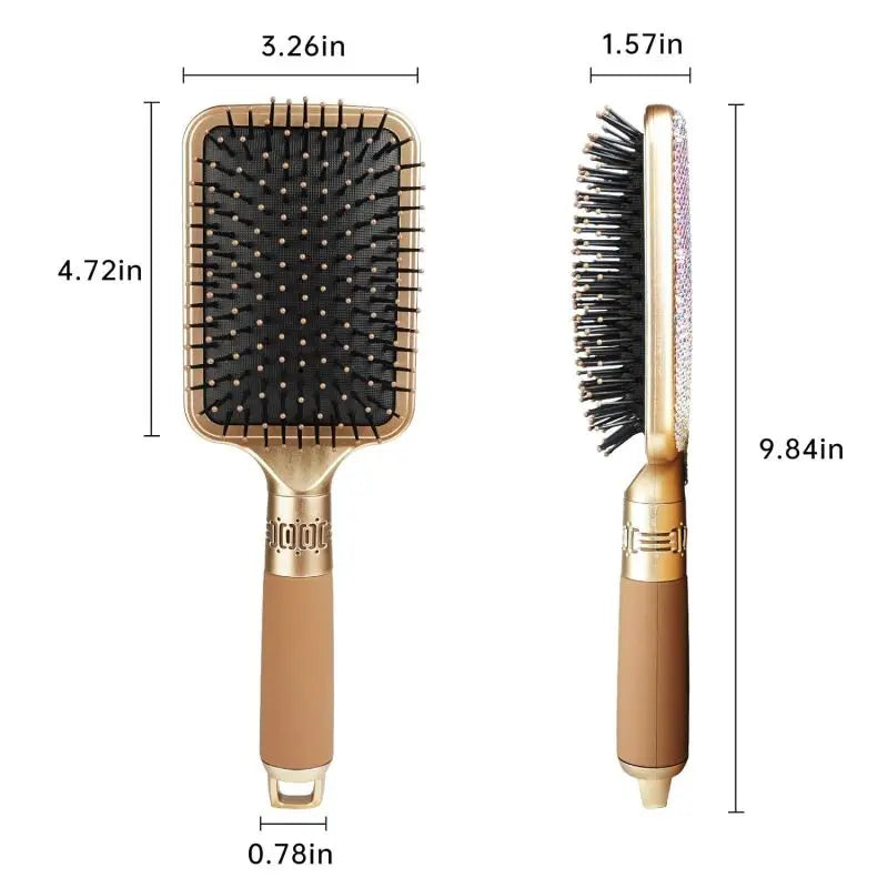 Luxury Bling Crystal Paddle Brush cepillo para cabello escova de cabelo brosse cheveux femme Hairdressing Styling Tools