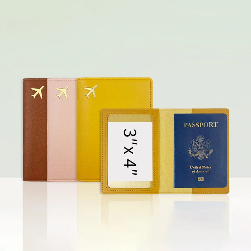 PU Leather Travel Passport Protective Case Thickened Passport Holder Case