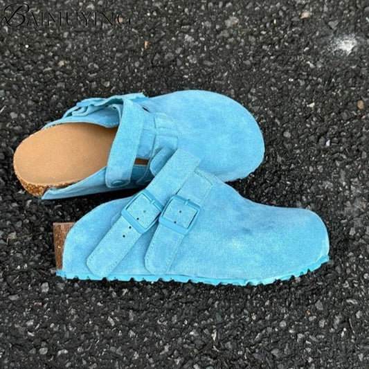 Platform Slippers Women Mules Shoes Flats Sandals Summer 2025 Trend Casual Walking Sport Shoes Comfort Woman Slingback Sneakers