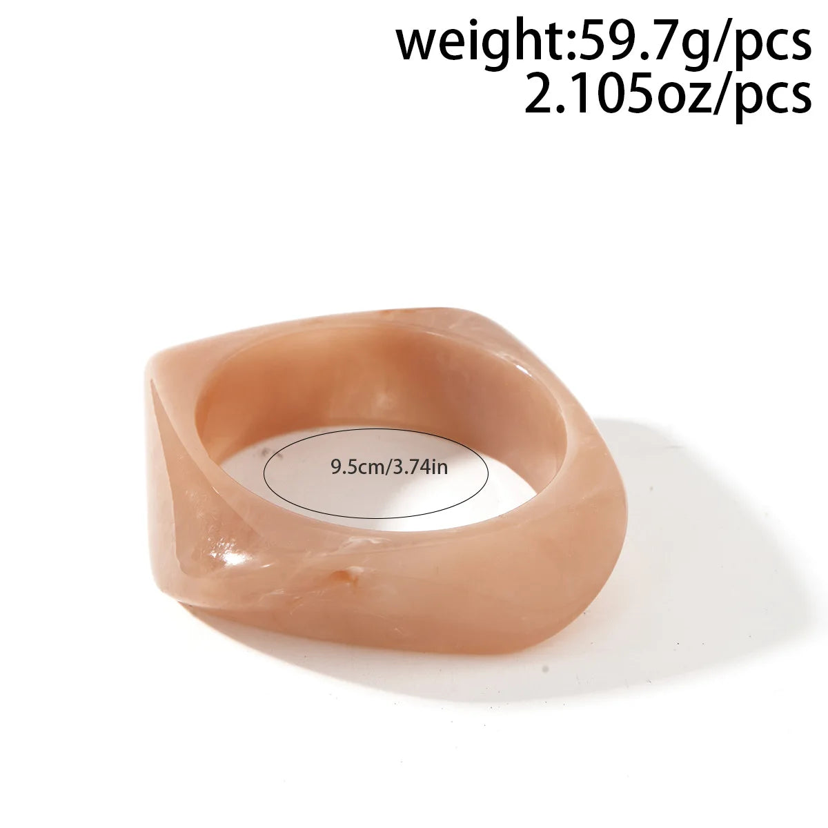 KMVEXO Vintage Punk Beige Khaki Thick Resin Acrylic Smudging Bangles Geometric Irregular Bangle Bracelets For Women Men Jewelry