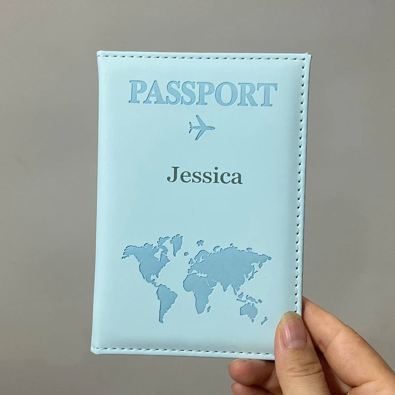 Custom Name on Passport Holder Travel Wallet Pu Cover for Passport Passeport Personnalisé (confirm name first then make order) )