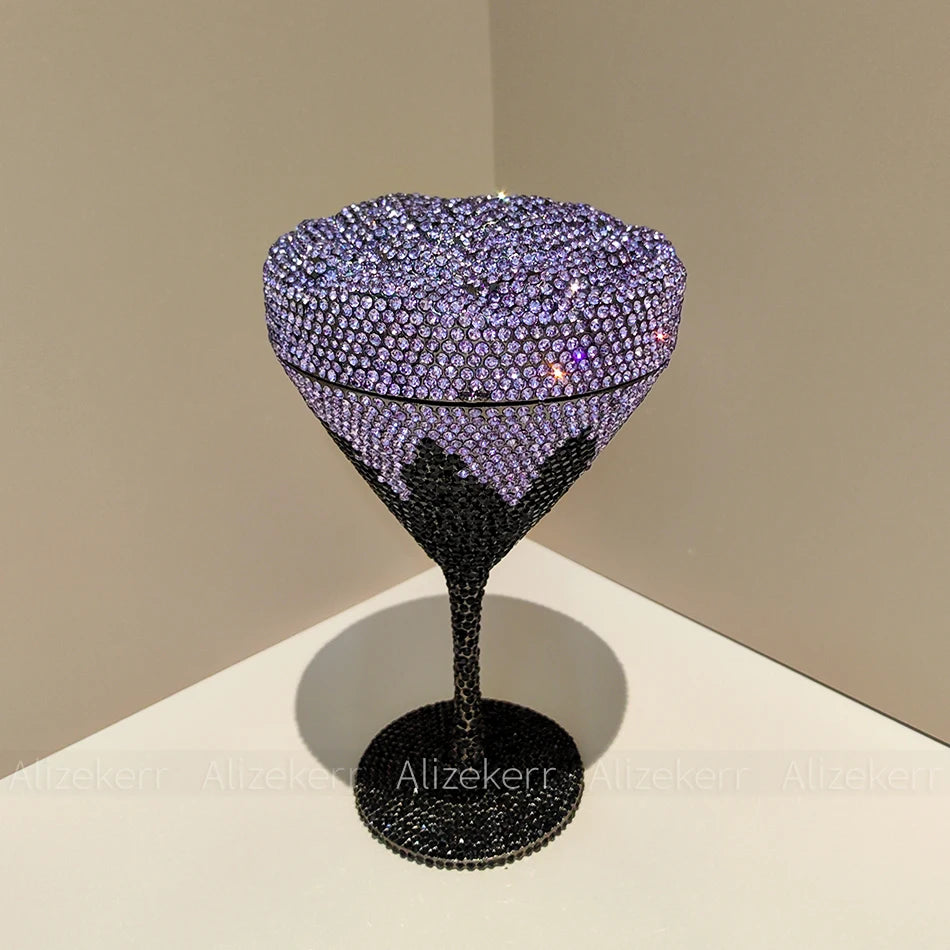 Alizekerr Goblet Rhinestone Evening Bags Women Gorgeous Boutique Unique Flower Crystal Clutch Purses And Handbags Wedding Party