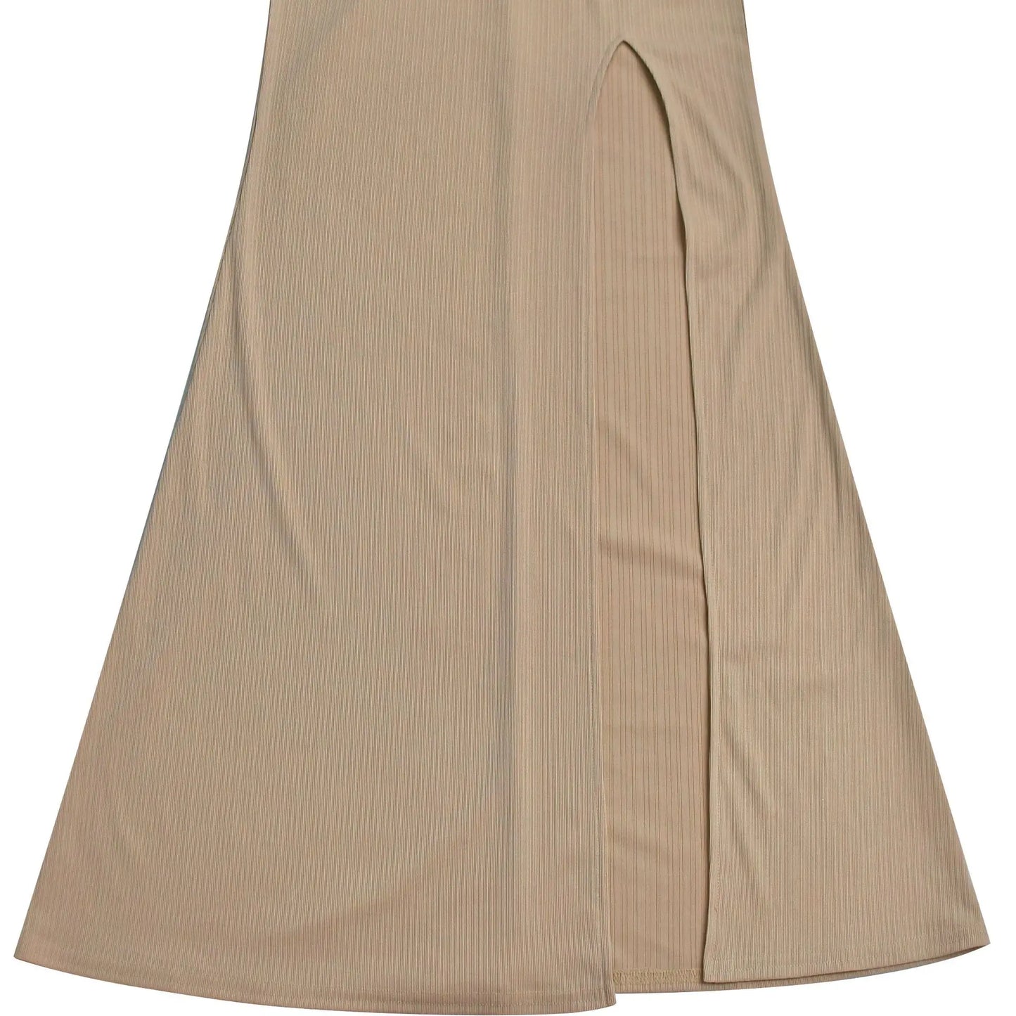 CM.YAYA Women Hemp Rope Halter Neck Stacked Ruched High Split Knit Bodycon Midi Maxi Long Dress 2025 Birthday Sexy Party Dresses