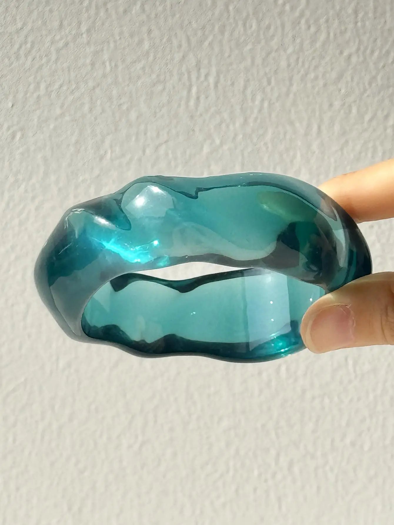 Blue Twisted Irregular Square Round Summer Resin Bracelet for Women Girl Party Jewelry HUANZHI 2025 NEW INS
