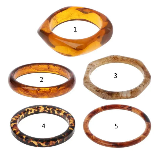 Niche Tortoiseshell Acrylic Bracelet Resin Leopard Mottled Bangle Gift for Wife