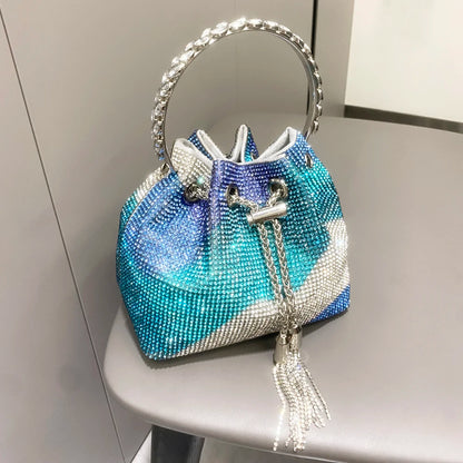 purses and handbags bags for women luxury Designer bucket clutch purse evening banquet bag Crystal rhinestone shoulder bags