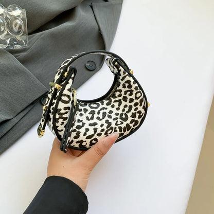 LEFTSIDE Mini Leopard PU Leather Crossbody Bags For Women 2024 Y2K Trend Female Korean Fashion Lady Shoulder Bag Lady Handbags