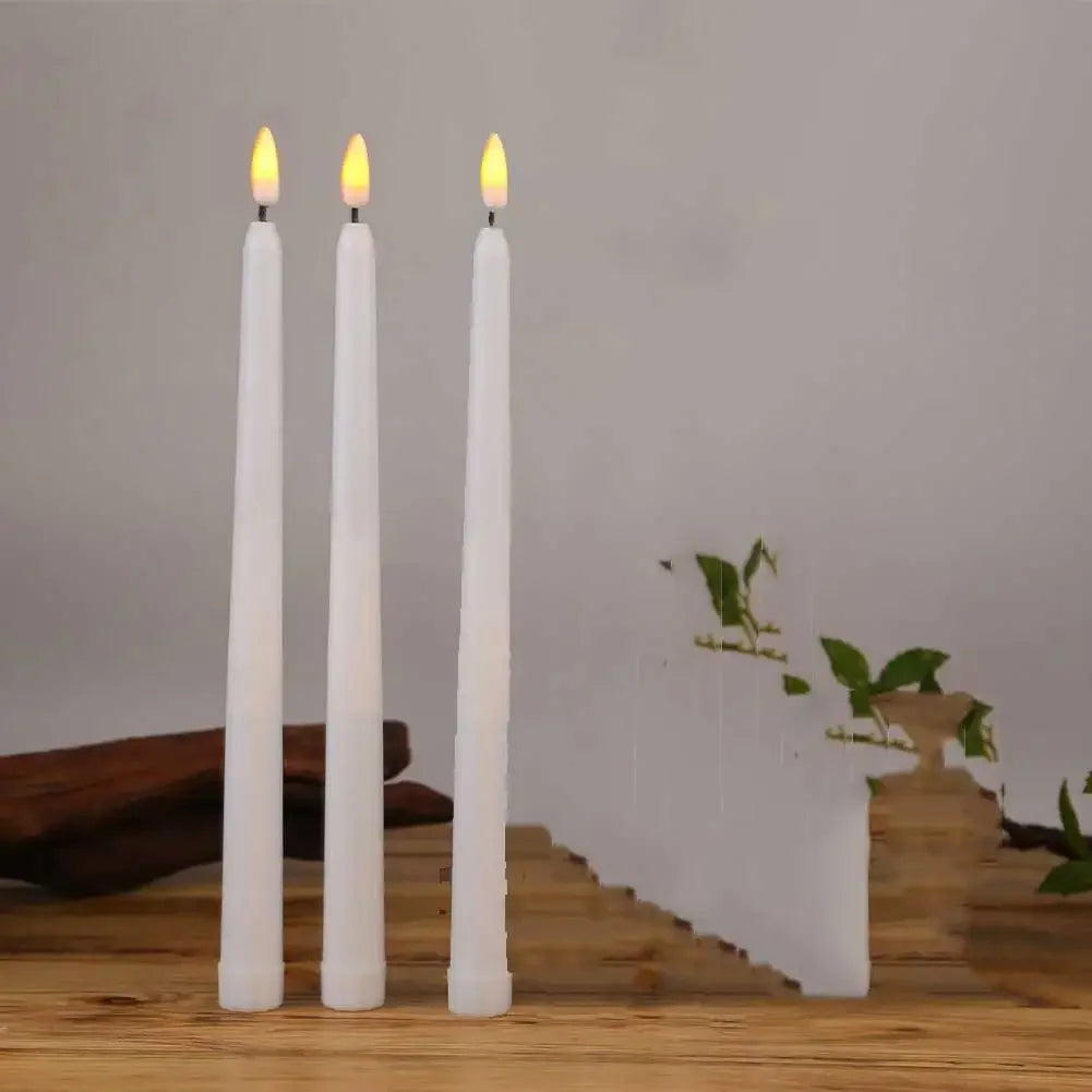 Black/White Led Candles with Flickering Flame,Battery Operated Flameless Halloween Grave Decor Votive Church Candles 1pc
