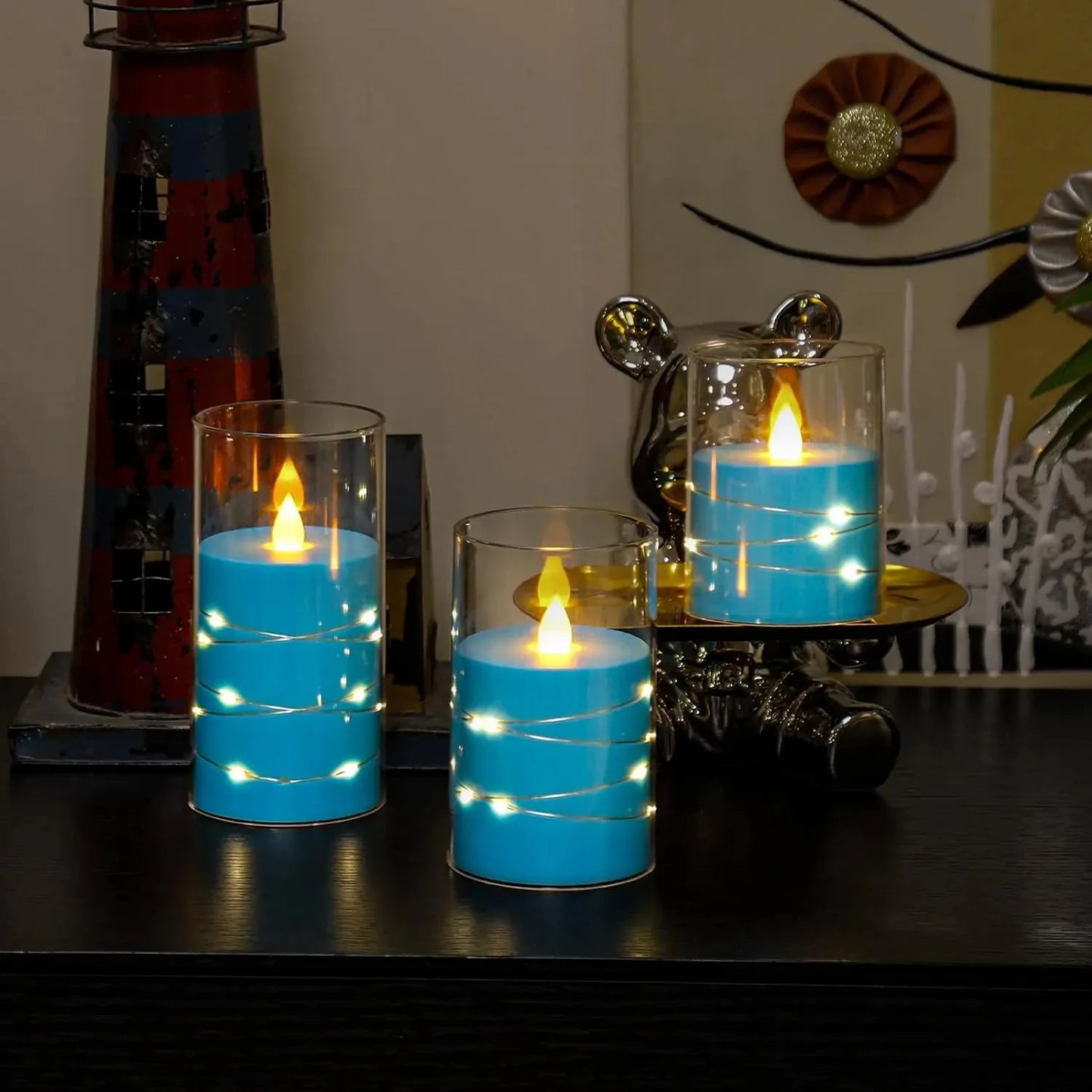 Flickering Flameless Candles Battery Operated Candles LED Candles with Remote Timer for Home Wedding Birthday Decor 3D Flame