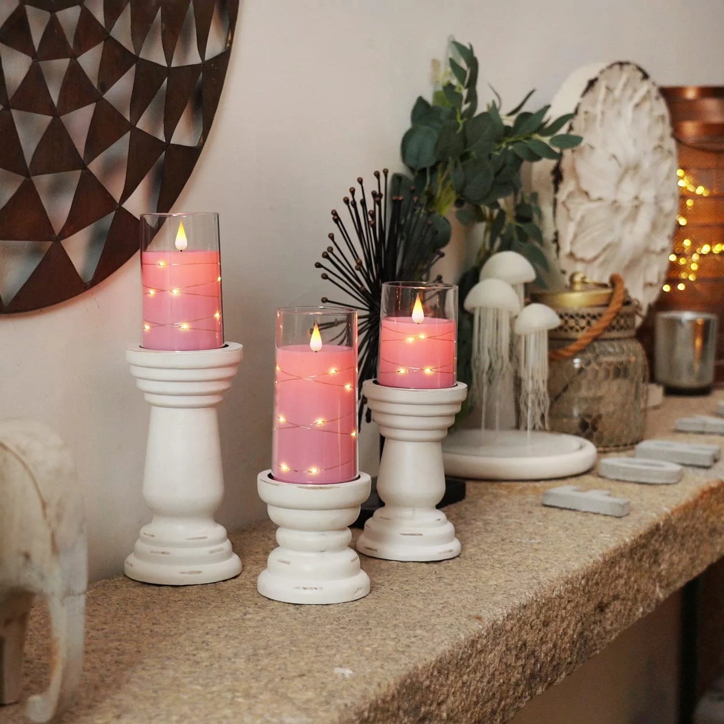 Flickering Flameless Candles Battery Operated Candles LED Candles with Remote Timer for Home Wedding Birthday Decor 3D Flame