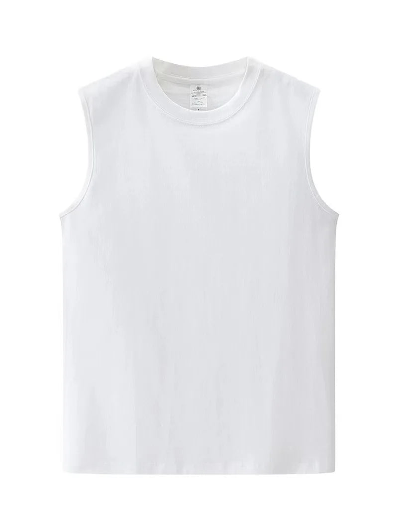Custom LOGO Heavyweight Cotton Sleeveless T-shirt for Men and Women Summer Sports Tank Top Loose Sweatshirt for Men and Women