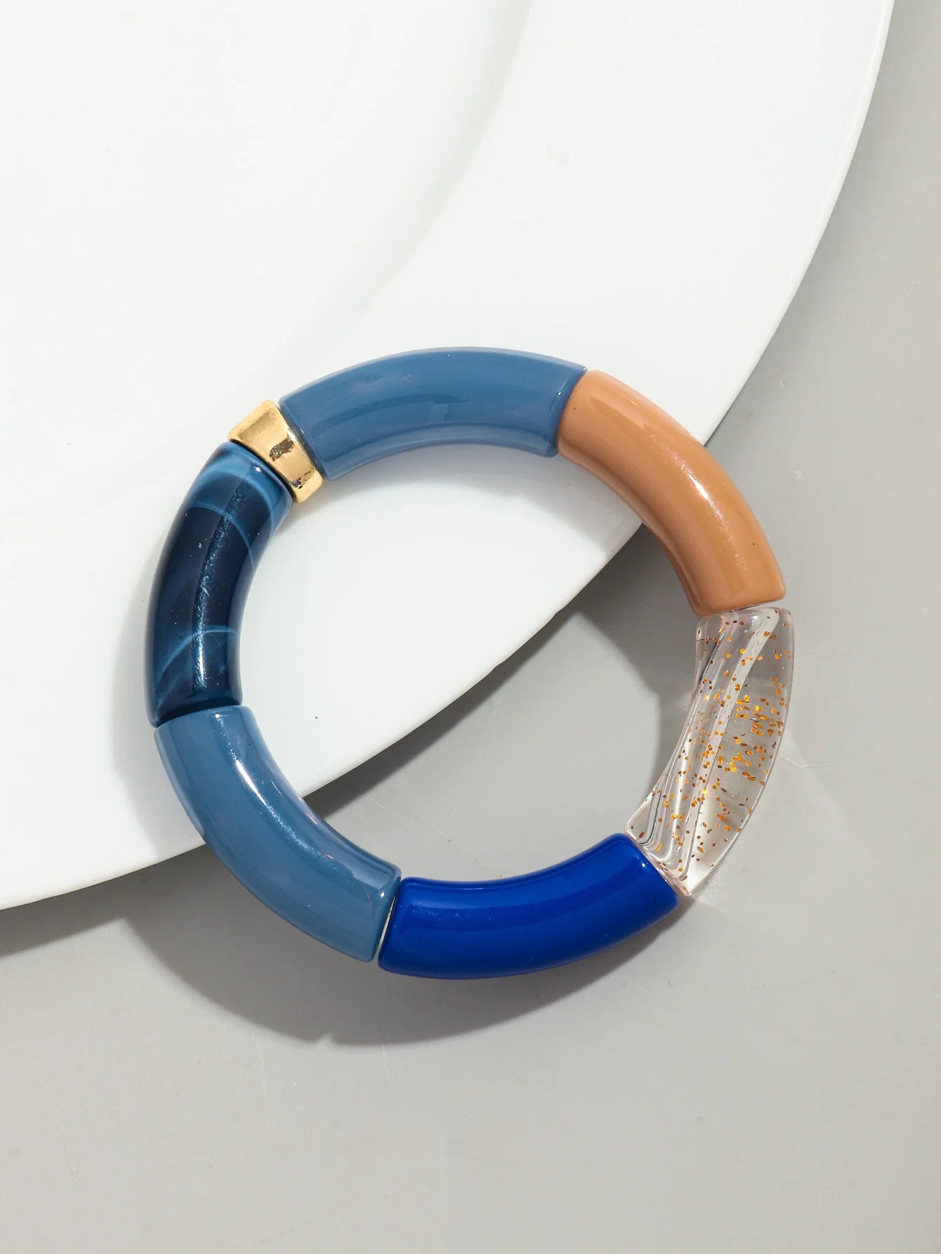Bohomia New Acrylic Chunky Bamboo Stackable Bracelet for Women Boho Elastic Colorful Tube Beads Braceletes 2025 Fashion Jewelry
