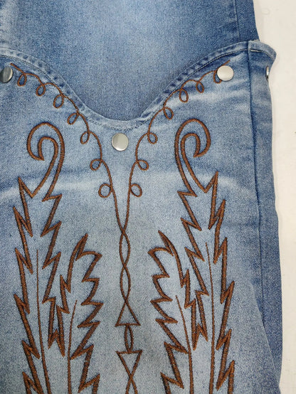 FAGADOER Y2k Fashion Embroidery Denim Straight Leg Pants Women 2025 Summer New Retro Washed Jeans Straight Trousers Streetwear