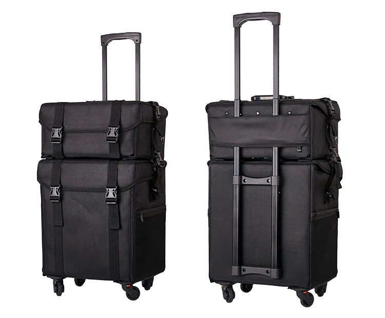 Multifunction Rolling Luggage Sets Spinner Multi-layer Trolley Suitcase with Wheels Women Oxford professional Cosmetic Case