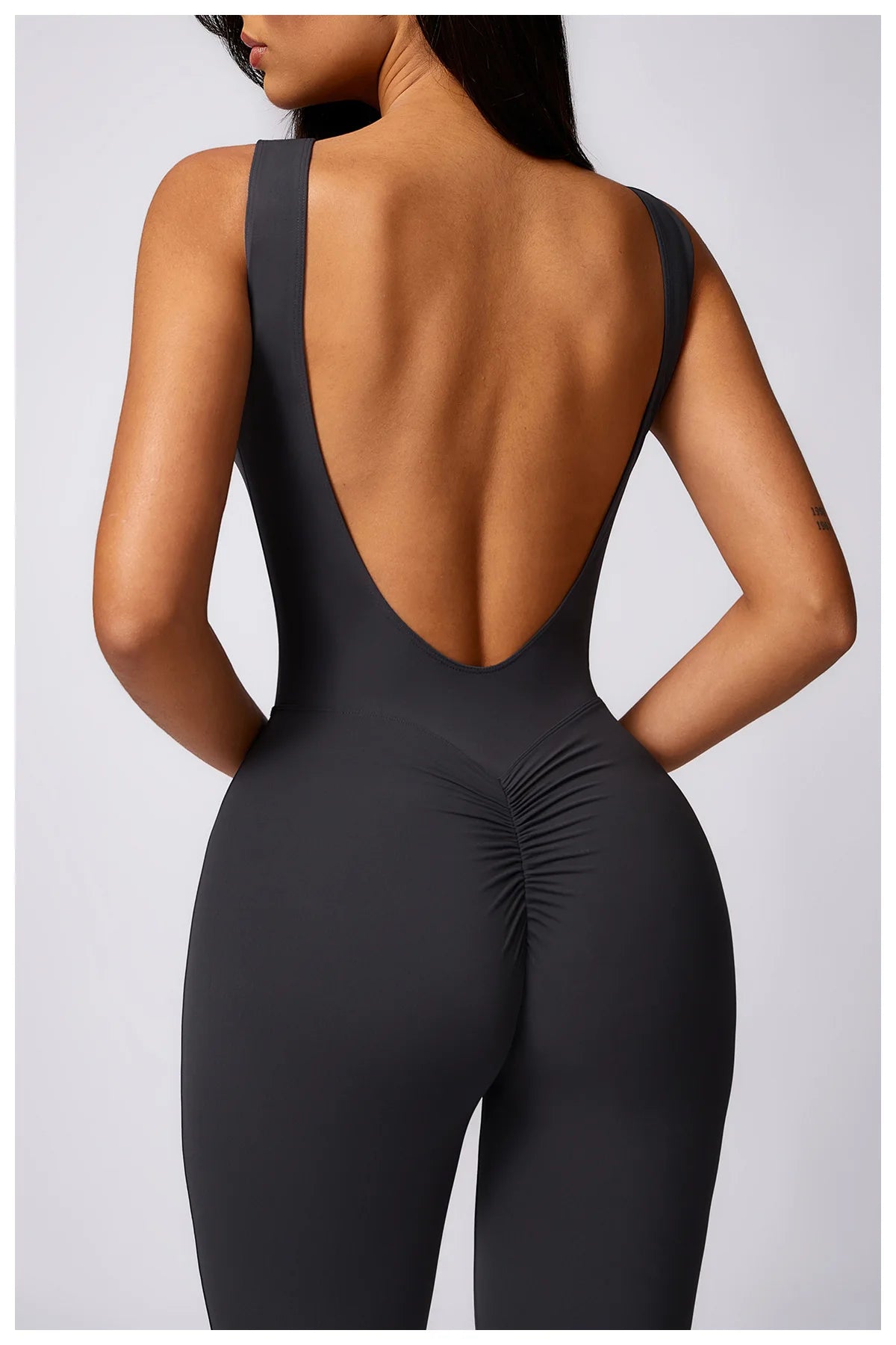 Customized LOGO women's peach hip lift sports yoga onesie casual micro-pull fitness back yoga clothes