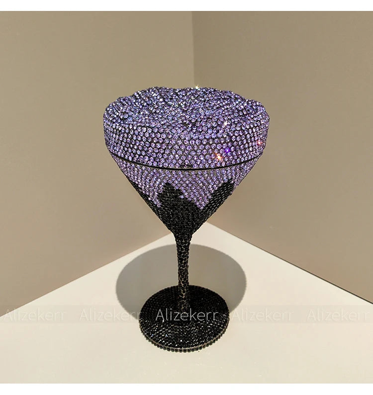 Alizekerr Goblet Rhinestone Evening Bags Women Gorgeous Boutique Unique Flower Crystal Clutch Purses And Handbags Wedding Party