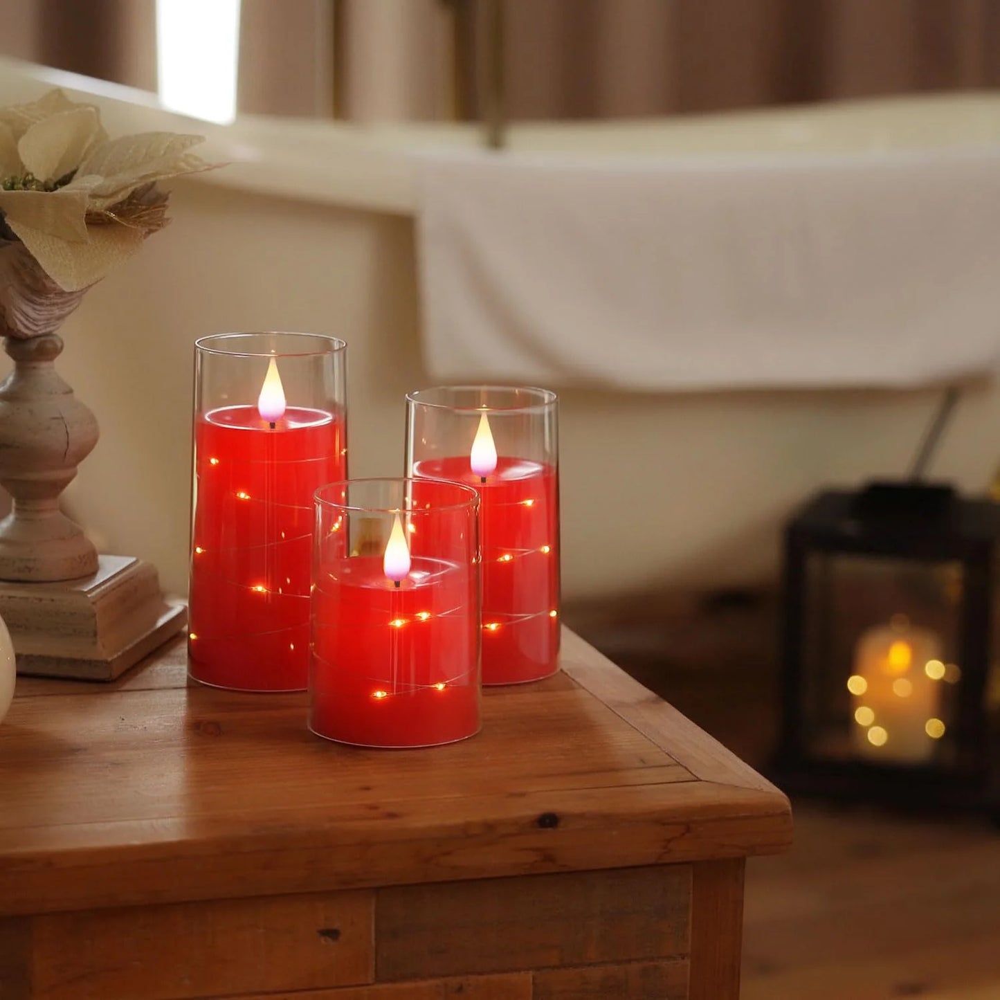 Flickering Flameless Candles Battery Operated Candles LED Candles with Remote Timer for Home Wedding Birthday Decor 3D Flame