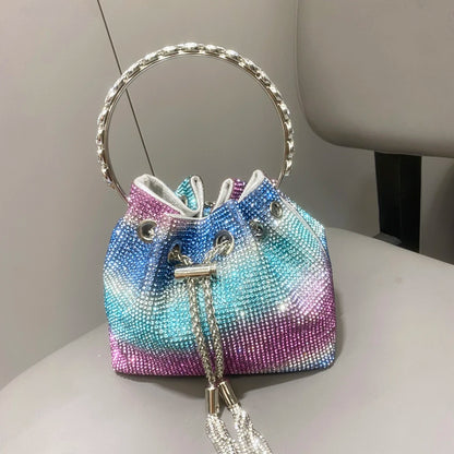 purses and handbags bags for women luxury Designer bucket clutch purse evening banquet bag Crystal rhinestone shoulder bags