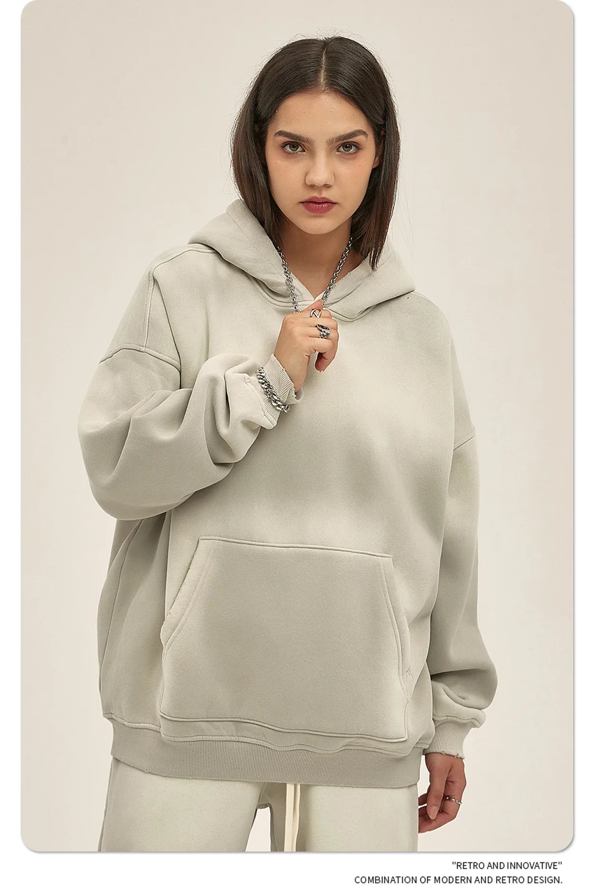 Custom LOGO 2025 autumn winter new 360G heavy sweater men's women's spray-dyeing old thickened hooded trendy sweater trousers clothes set