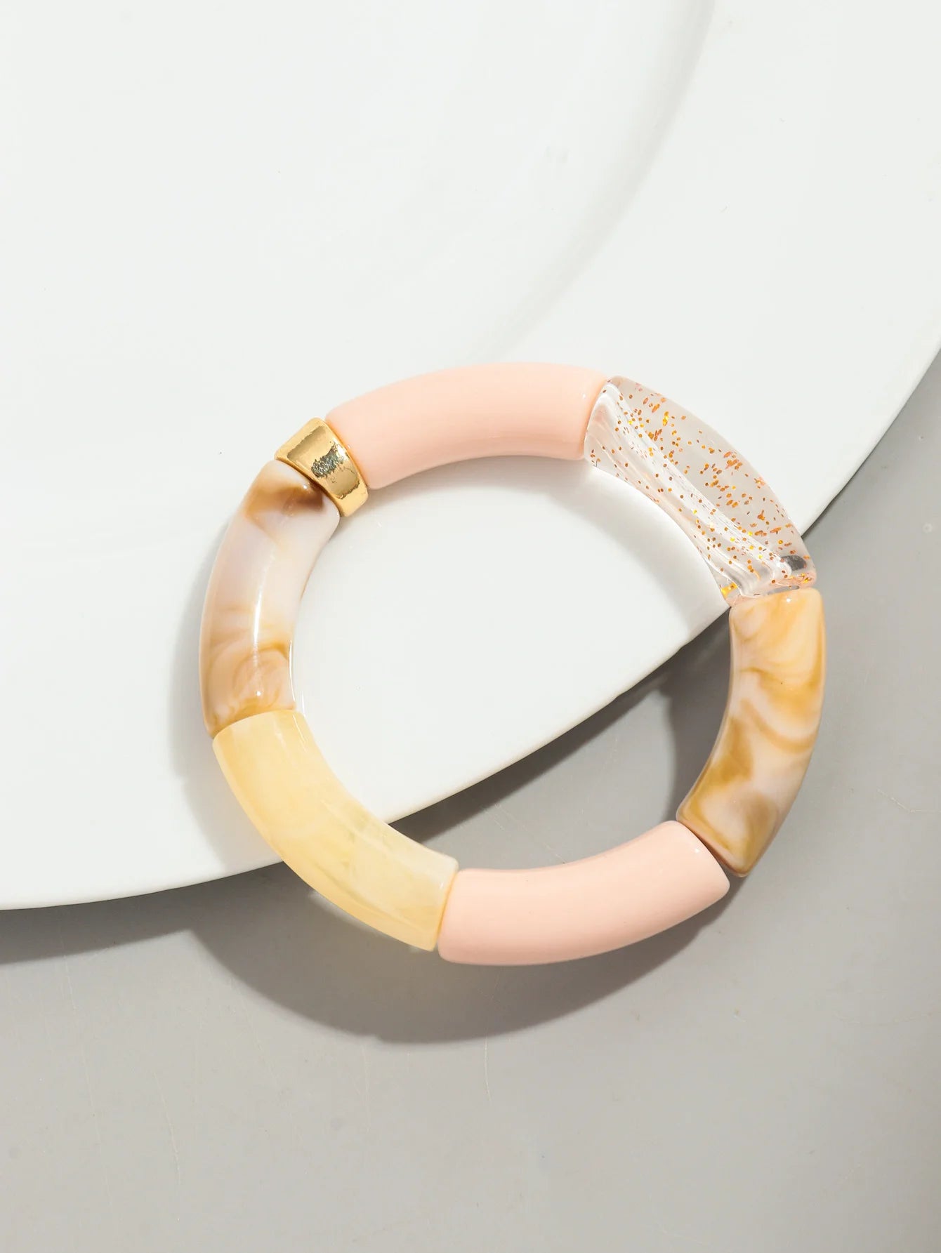 Bohomia New Acrylic Chunky Bamboo Stackable Bracelet for Women Boho Elastic Colorful Tube Beads Braceletes 2025 Fashion Jewelry