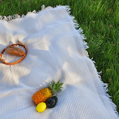Cotton blend Portable Mat Picnic Mat with Tassel for Outdoor Camping Dustproof Tablecloth Mat Soft Sofa Blankets Camping Parts
