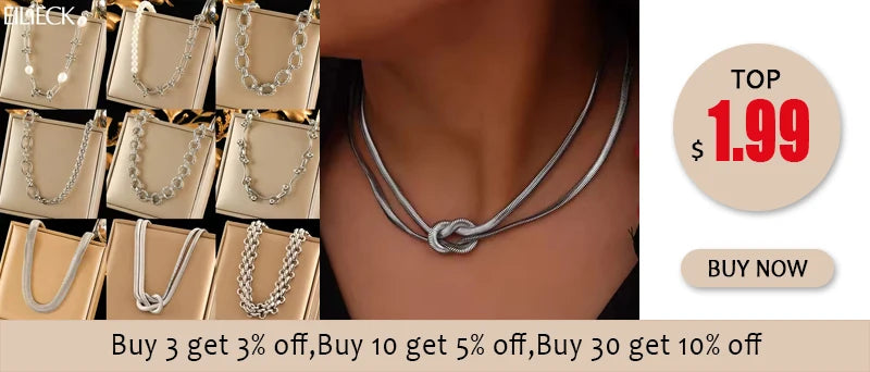 EILIECK 316L Stainless Steel Gold Silver Color Thick Chain Necklace For Women Fashion Cuban Neck Chain Waterproof Jewelry Gift