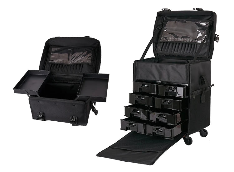 Multifunction Rolling Luggage Sets Spinner Multi-layer Trolley Suitcase with Wheels Women Oxford professional Cosmetic Case
