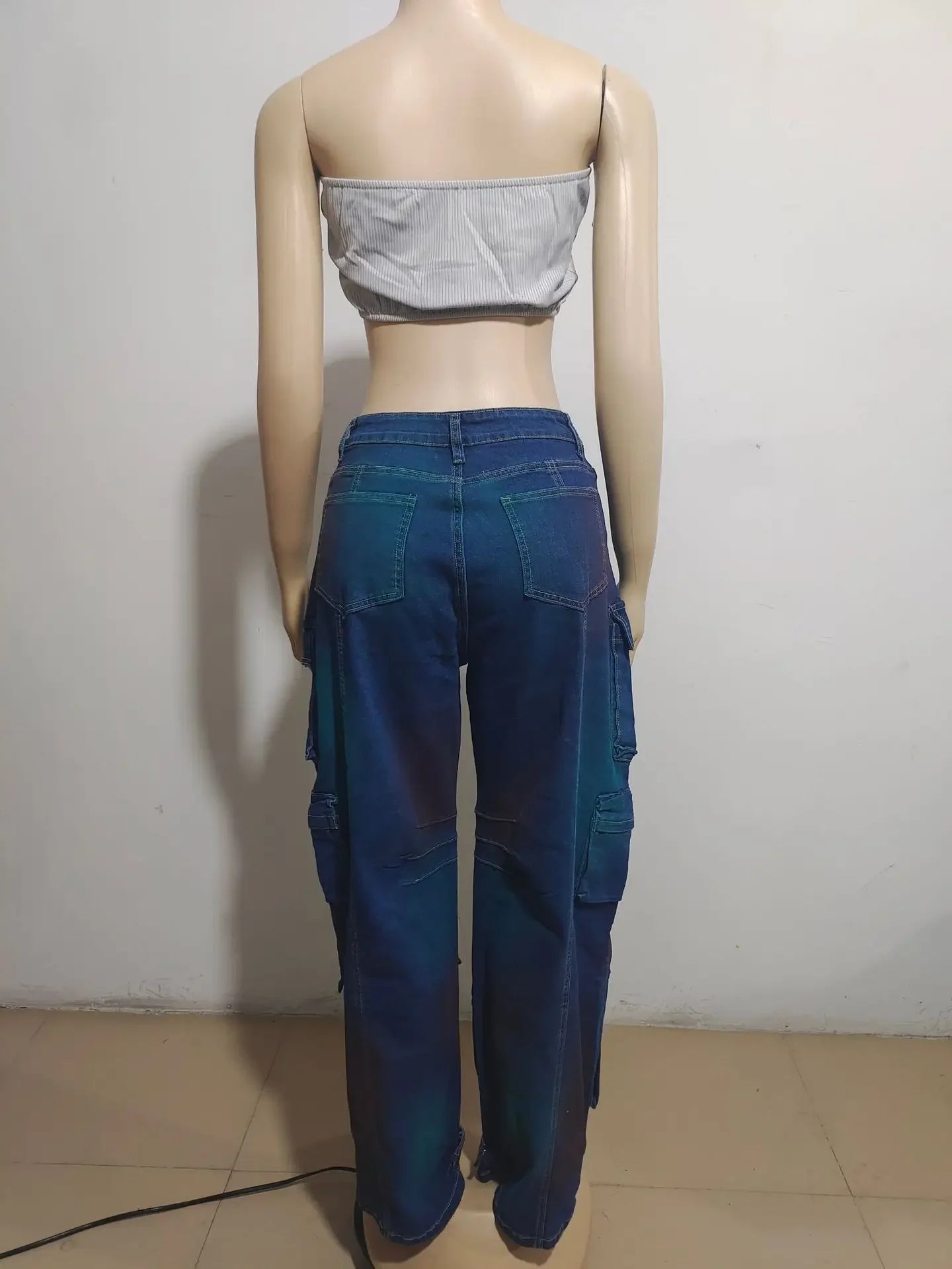 Solid Casual Baggy Cargo Pants for Women Youthful Female Trousers Multi-pocket Fashion Vintage Women's High Waist Wide Pants