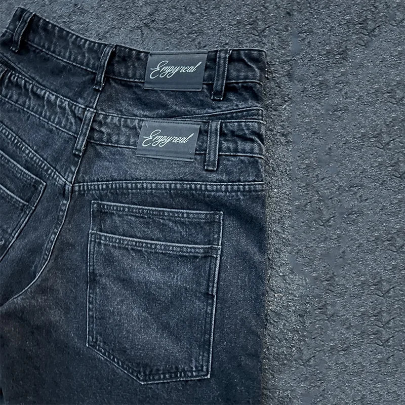 Y2K Retro Washed Shorts Distressed Embroidery Letters High Waist Design Denim Shorts Fashion Men Women Hip Hop Casual Streetwear