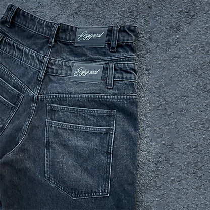 Y2K Retro Washed Shorts Distressed Embroidery Letters High Waist Design Denim Shorts Fashion Men Women Hip Hop Casual Streetwear