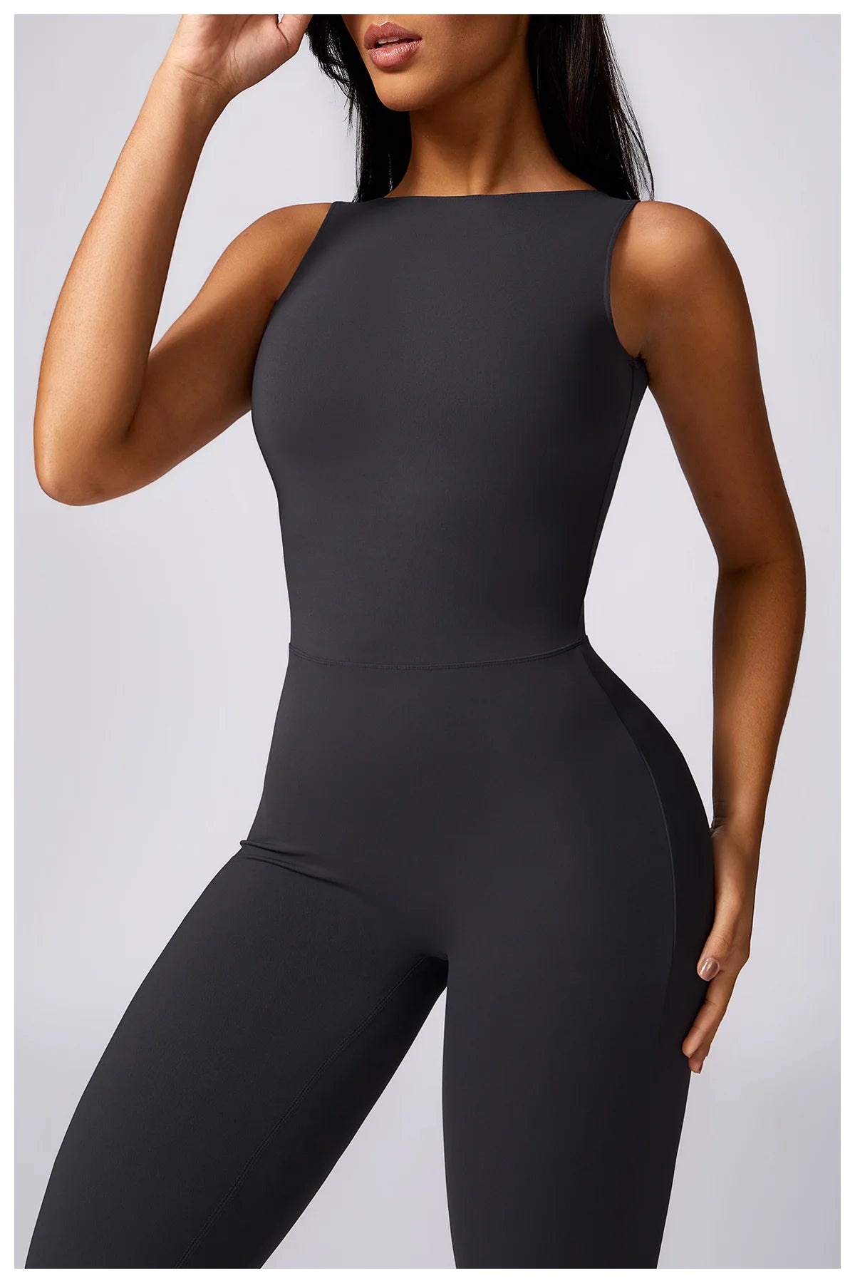 Customized LOGO women's peach hip lift sports yoga onesie casual micro-pull fitness back yoga clothes