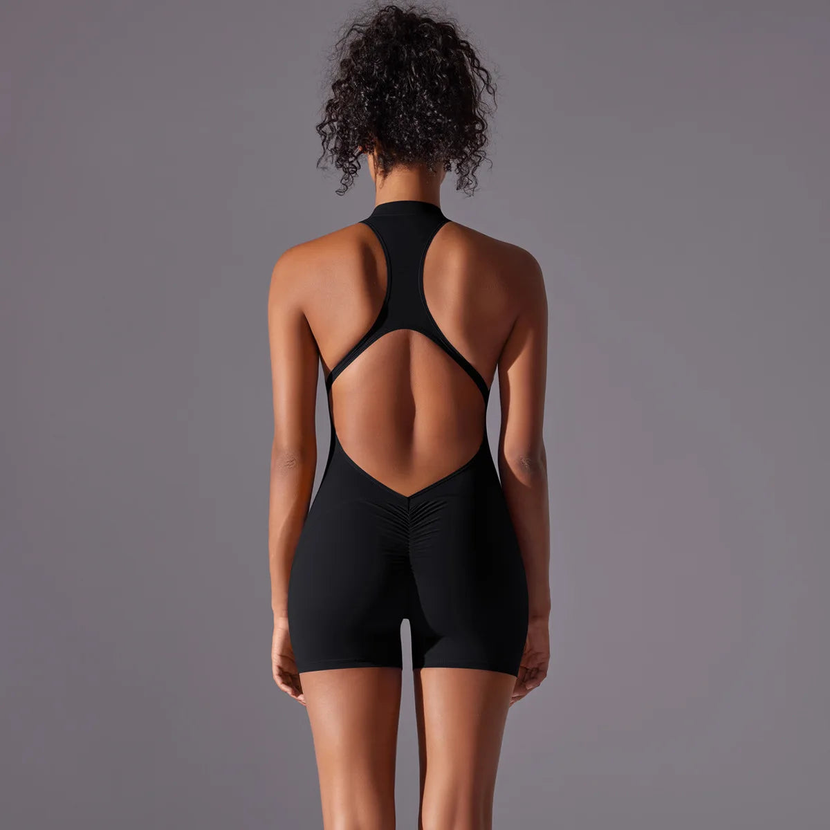 Customized LOGO High-intensity nude tight sports back onesie yoga running fitness clothes