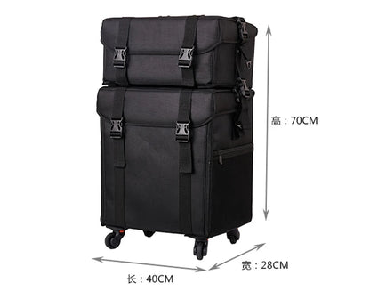 Multifunction Rolling Luggage Sets Spinner Multi-layer Trolley Suitcase with Wheels Women Oxford professional Cosmetic Case