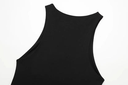 TRZA Women Fashion With Halter Neck Skinny Bodysuit Sexy Sleeveless Snap-button Female Playsuits Mujer