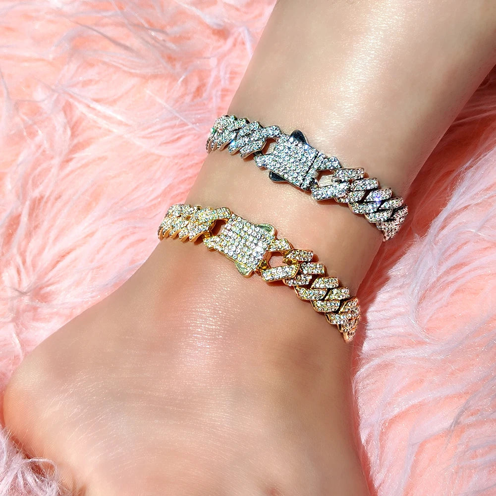 Chunky Metal Cuban Chain Anklet for Women Girls Gold Silver Color Summer Beach Anklet Bracelet Mother's Day Gifts Not Allergic