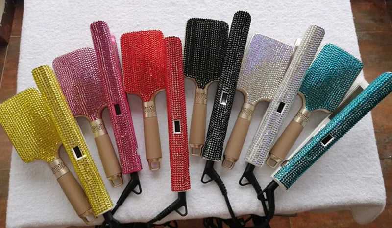 Diamond Embedded Hair Straightening Iron Beauty Salon Tool Accessories Women's Hair Care Makeup Tools New Arrival