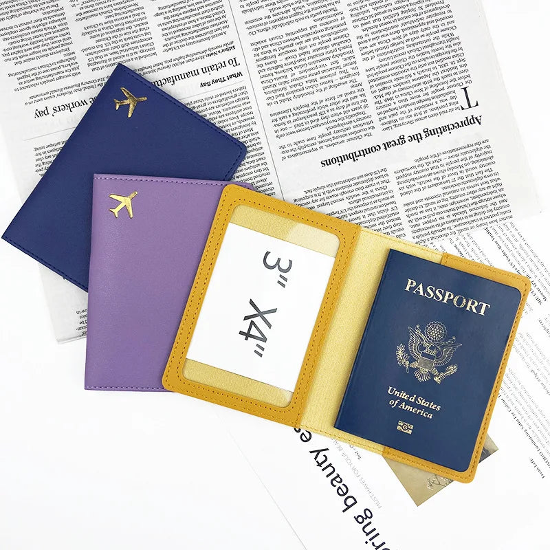 PU Leather Travel Passport Protective Case Thickened Passport Holder Case