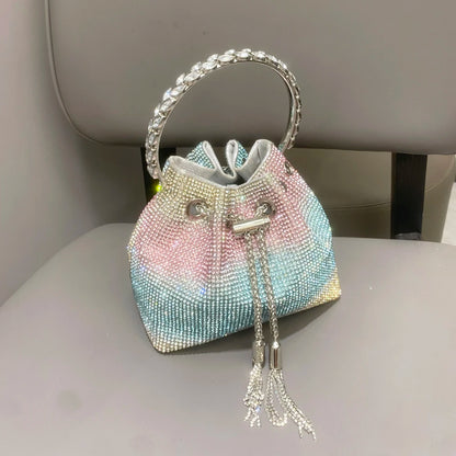 purses and handbags bags for women luxury Designer bucket clutch purse evening banquet bag Crystal rhinestone shoulder bags