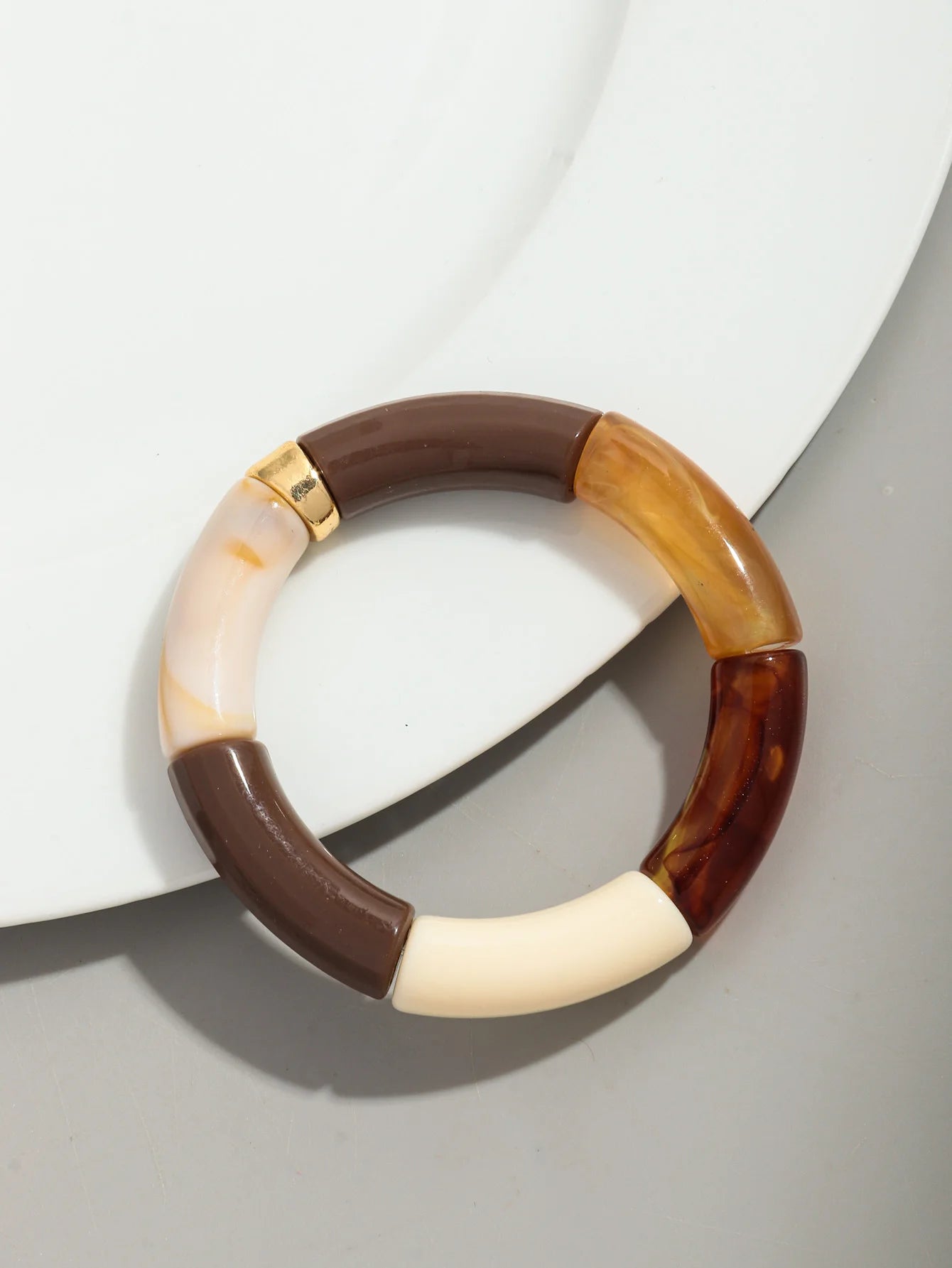 Bohomia New Acrylic Chunky Bamboo Stackable Bracelet for Women Boho Elastic Colorful Tube Beads Braceletes 2025 Fashion Jewelry