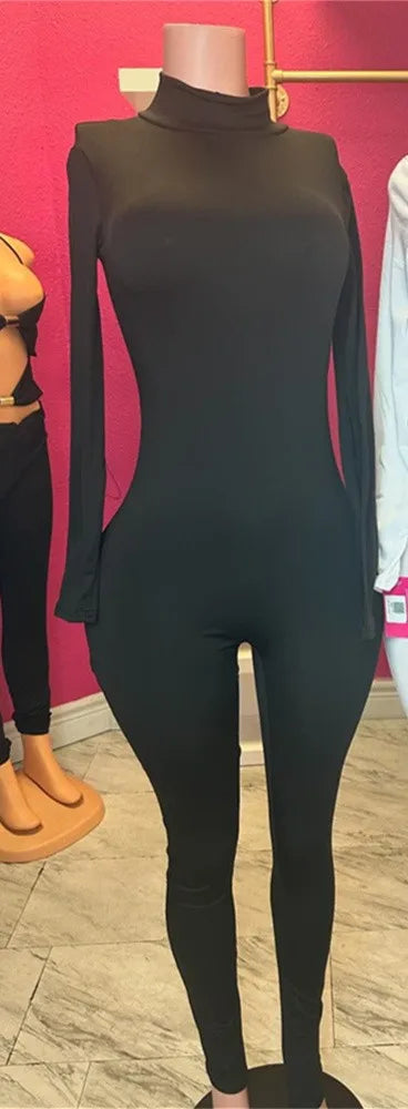 New Outfits Streetwear Jumpsuits Women Long Sleeve Bodycon Fitness Yoga Rompers Jumpsuit Casual elastic One-piece Overalls 2025