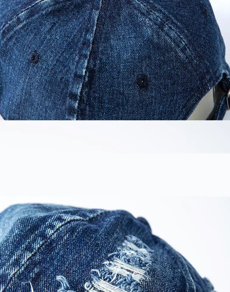 Washed Denim Baseball Cap Women Men Sunshade Breathable Spring Summer Hat Vintage Snapback Cap Female