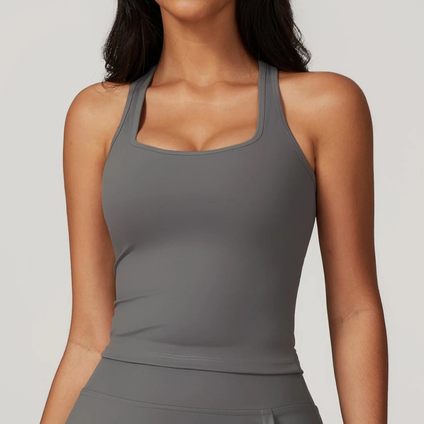 Custom LOGO women's beautiful back tight yoga set quick-drying high waist hip lift running fitness sports skirt 2-piece set