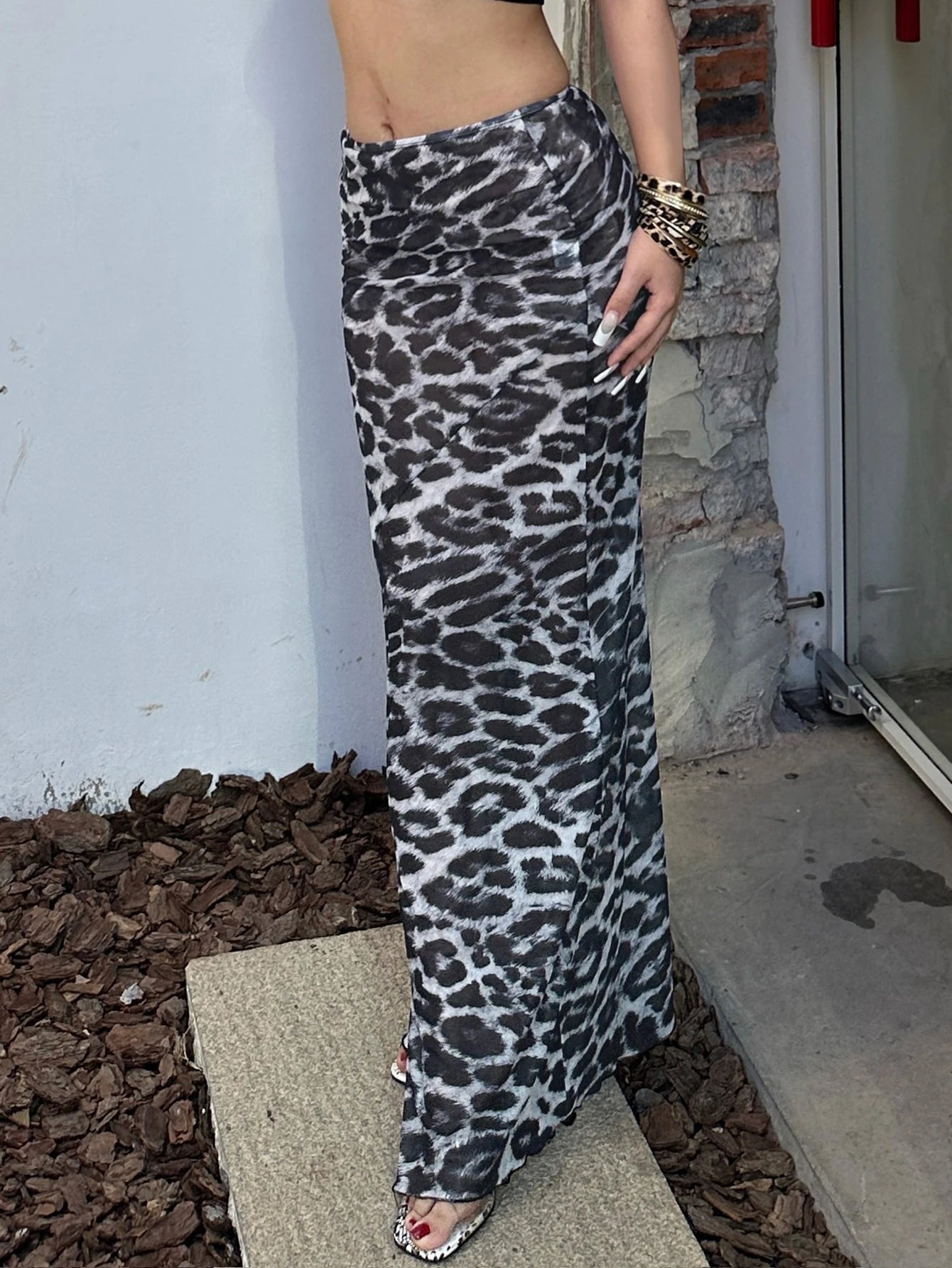 Dulzura Sexy Elegant Skirt Leopard Printed Maxi Women Skirts 2024 Lady Y2K Clothes Office Club Party Casual Streetwear Wholesale