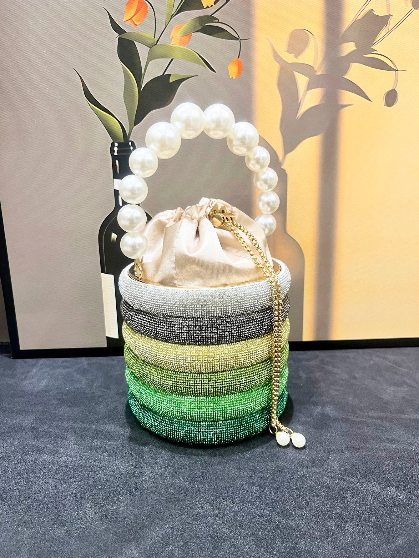 handmade Rhinestones Evening clutch Bag Purses and handbag luxury Designer shoulder bag Shiny Crystal Clutch purse bucket bag