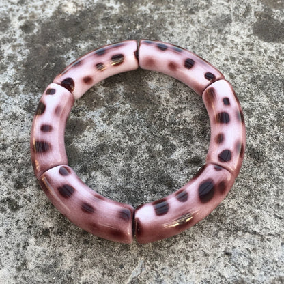 FishSheep Vintage Leopard Print Acrylic Stackable Bracelets Bangles for Women Resin Stretchy Bracelet 2023 Fashion Jewelry Gift