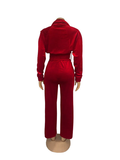 Pants Set Women Two Piece Sets Matching Sets Y2k Streetwear Zipper Coats Long Pants Elastic Waist Sportswear Tracksuit Jogger